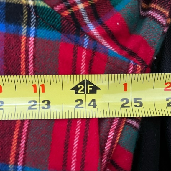 Land’s End 100% Cotton Soft Flannel Button Down Shirt-Men’s L-Red/Green-Winter - Picture 9 of 11